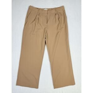 Abercrombie & Fitch Women's Sz 20R Tan Pleated Wide Leg Trouser Pants Career NWT
